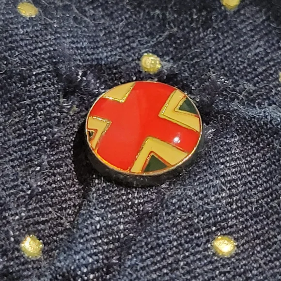 Hudson Women's Collin Vice Versa Skinny Gold Polka-Dot Denim Jeans Size 25 Dark - Picture 10 of 15